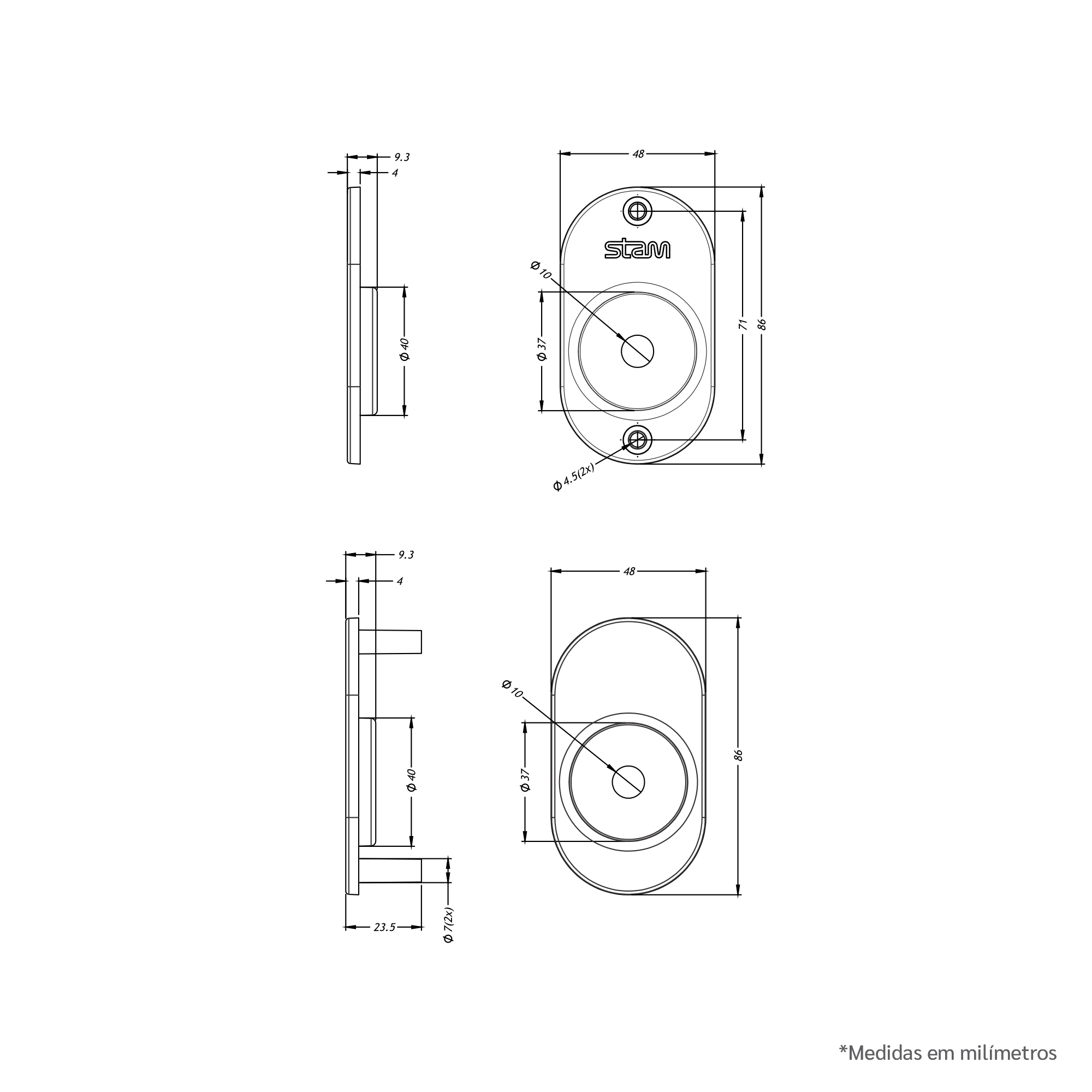 Desenho Técnico - 1006s Wc Espelho Oval