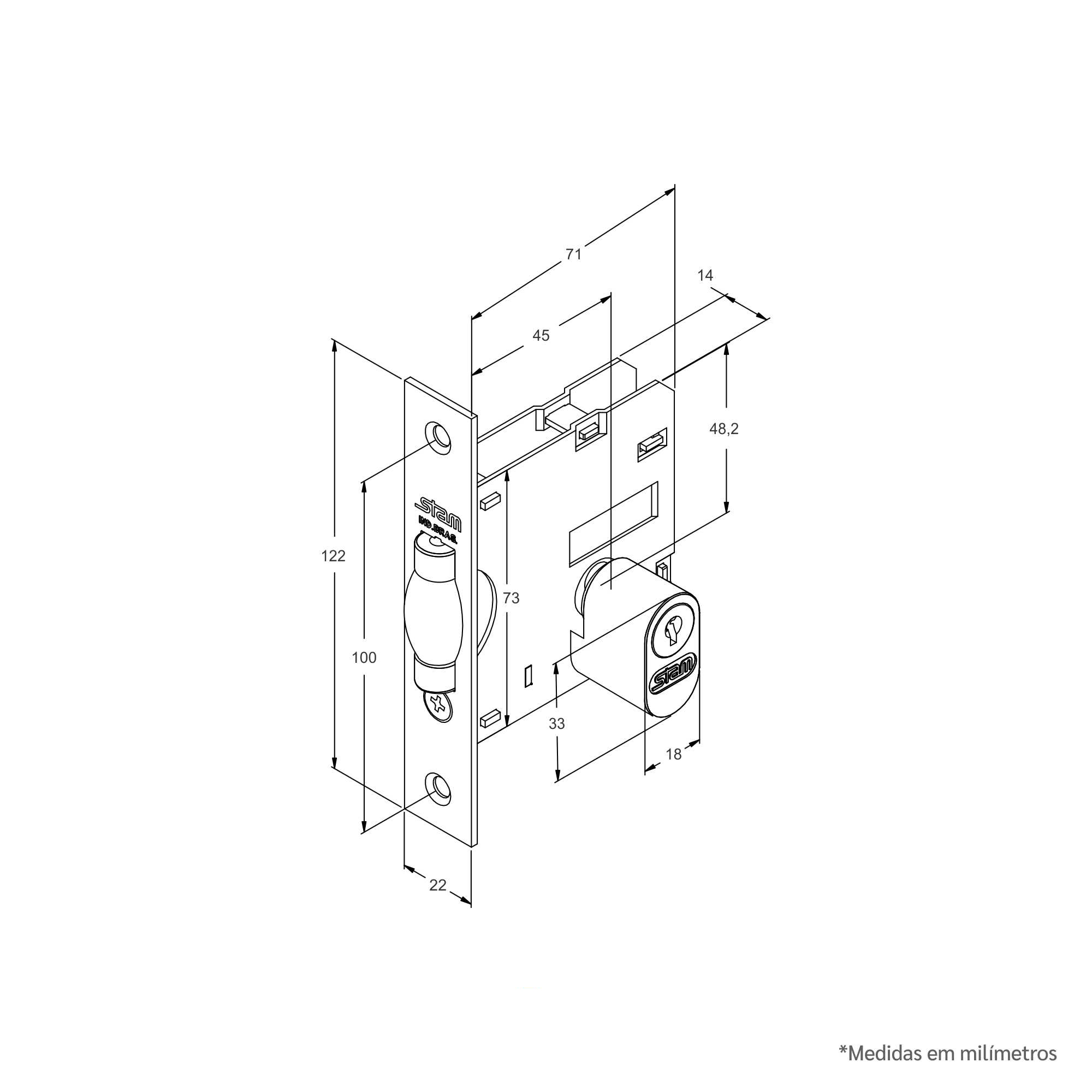Desenho técnico - Máquina 1005 - Externa Trinco Rolete