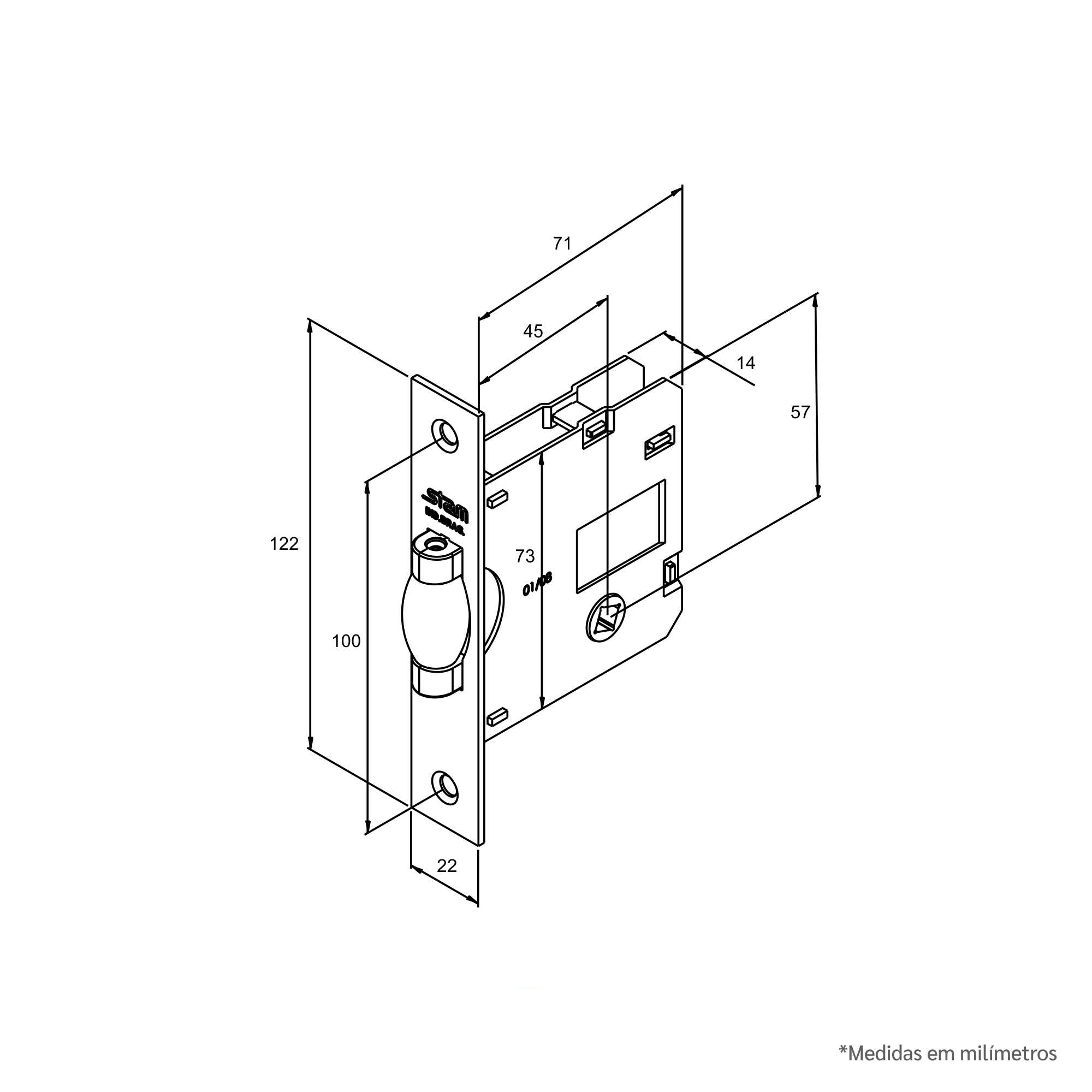 Desenho técnico - Máquina 1025 - Trinco Rolete