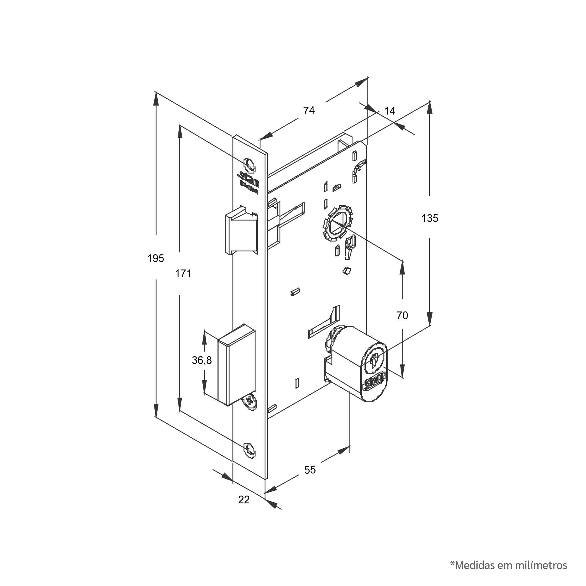 Desenho técnico - Máquina Classic 55 - Externa