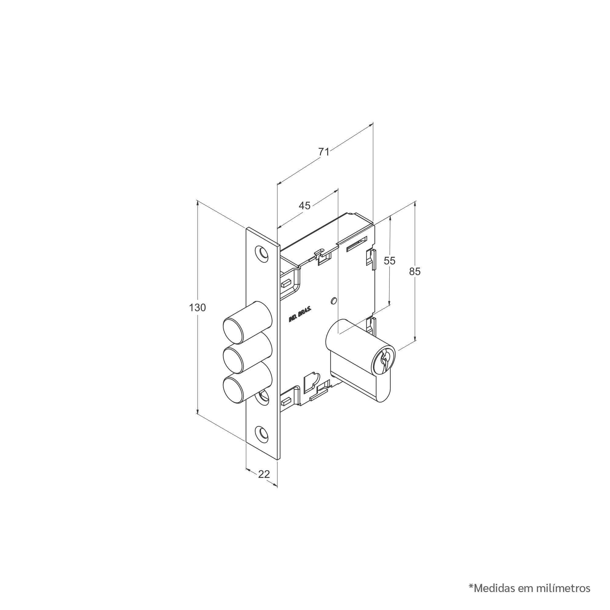 Desenho técnico - Máquina Fortinox Auxiliar - 3 Pinos