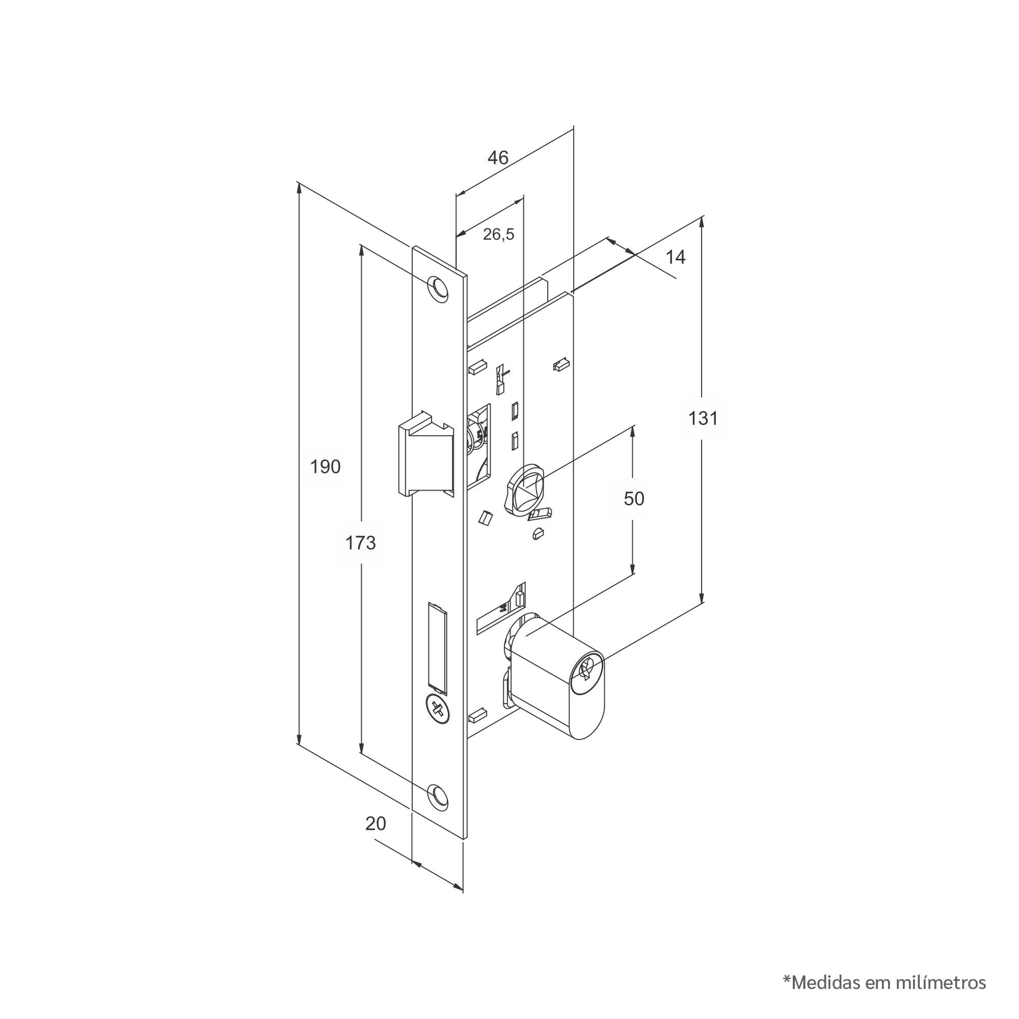 Desenho técnico - Máquina Inox Home 26,5 mm