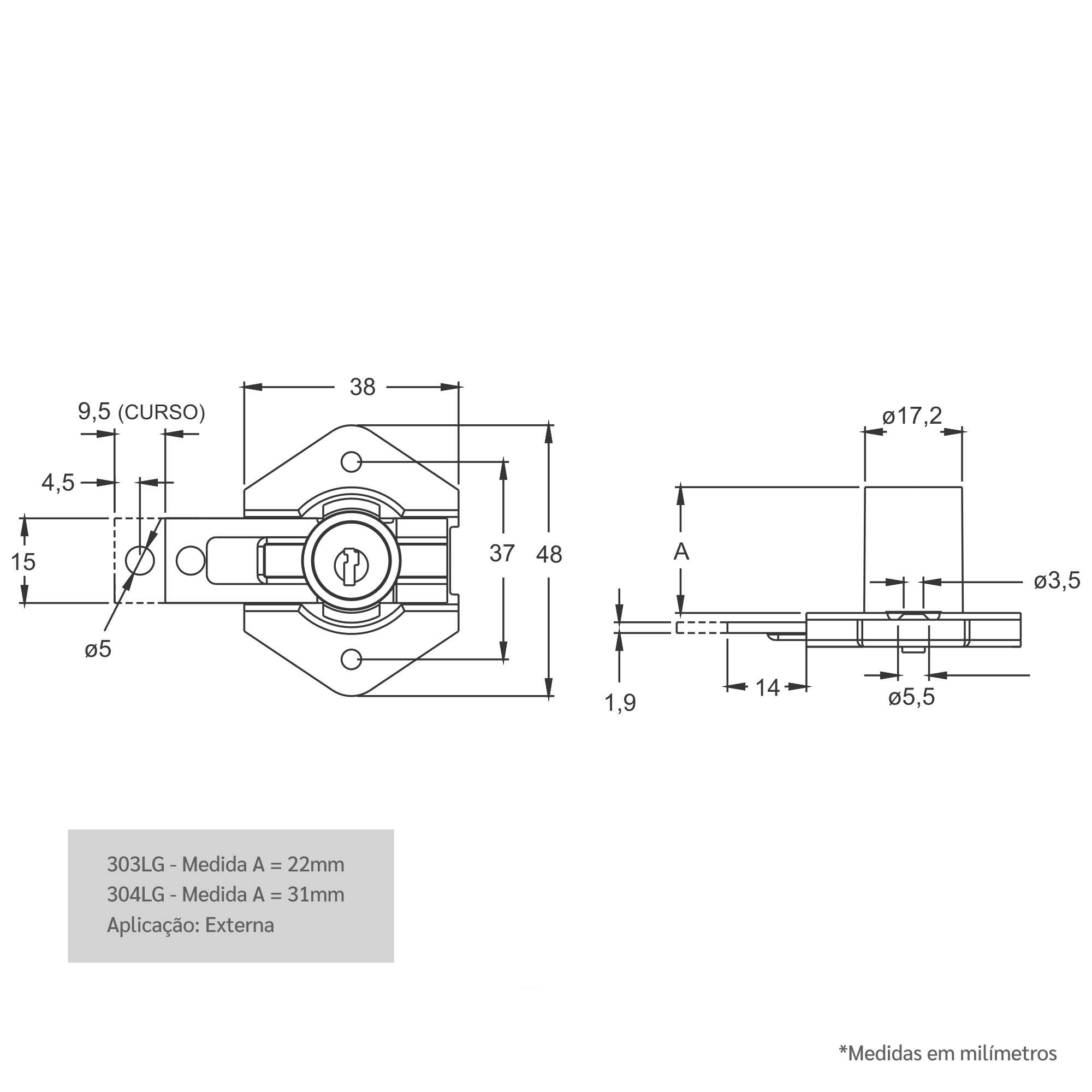 Desenho técnico - Máquina 303LG_304LG