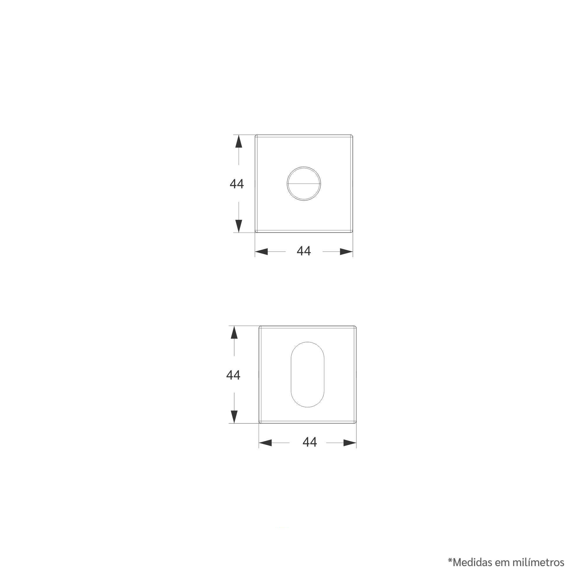 Desenho técnico - Roseta Quadrada 1 - Externa