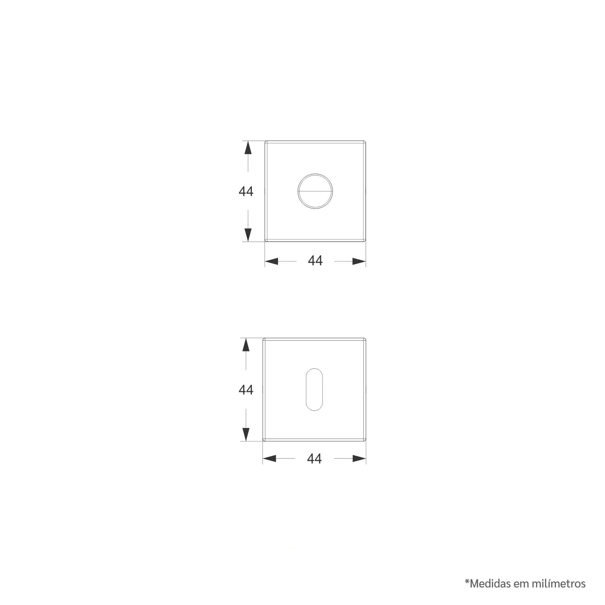 Desenho técnico - Roseta Quadrada 1 - Interna