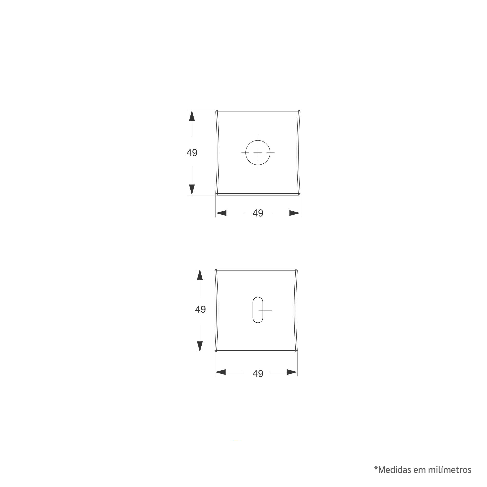 Desenho técnico - Roseta Quadrada Classic - Interna