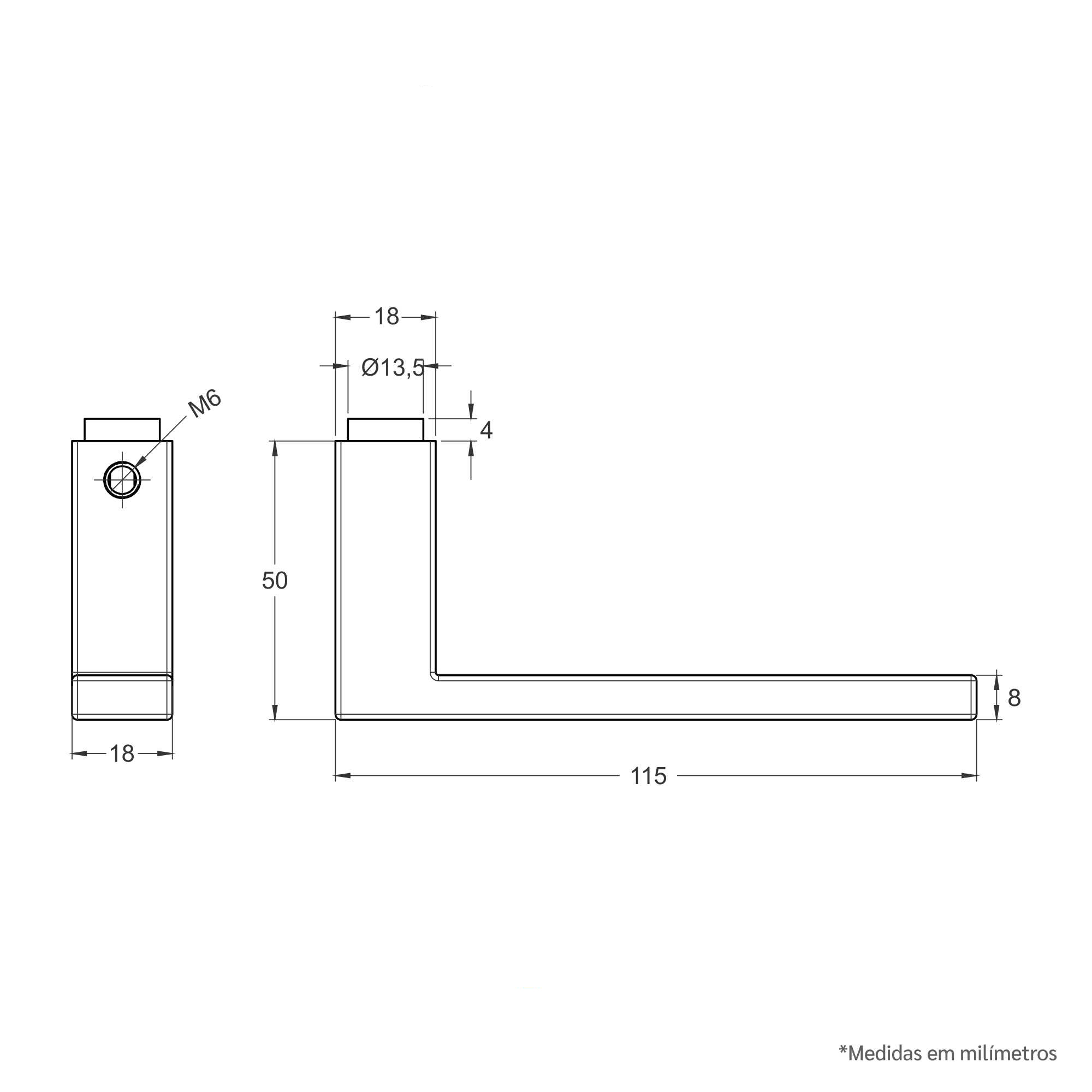 Desenho técnico - Maçaneta IX290