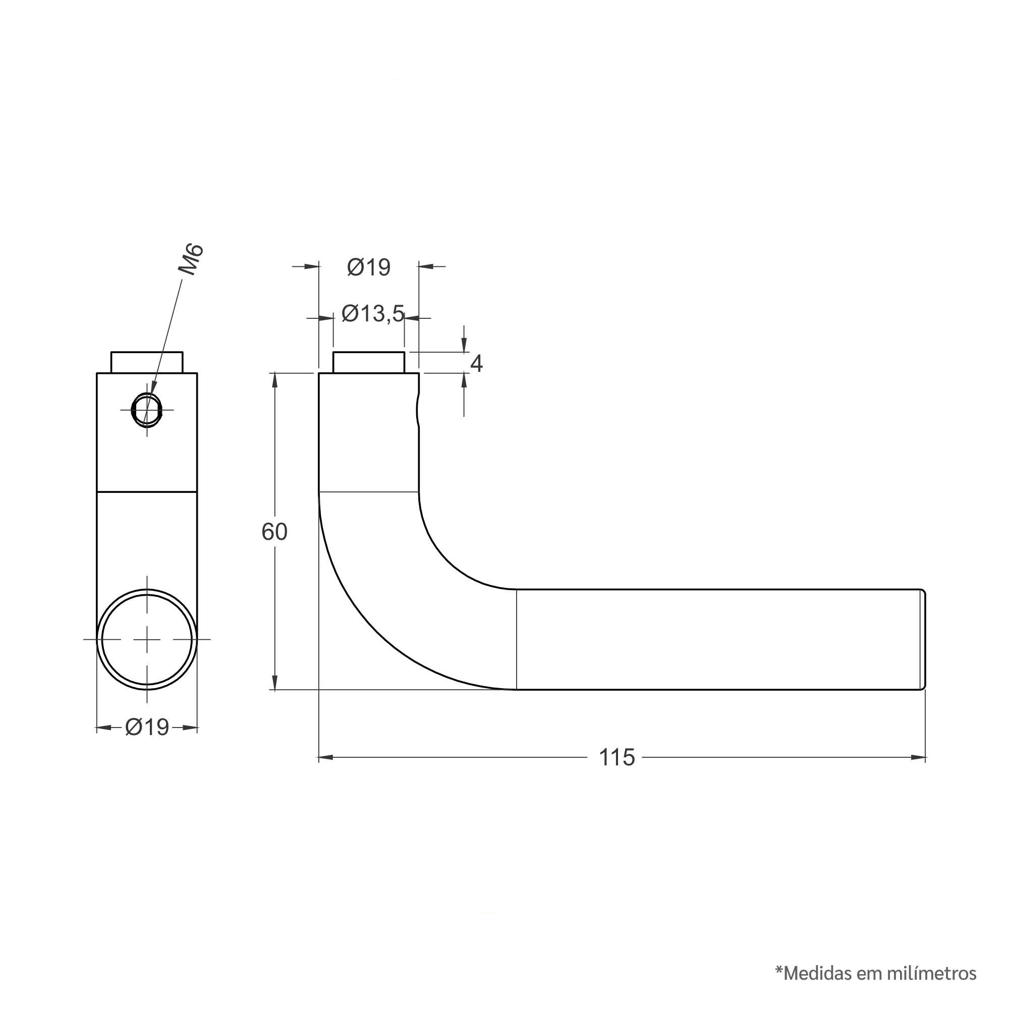 Desenho técnico - Maçaneta IX310