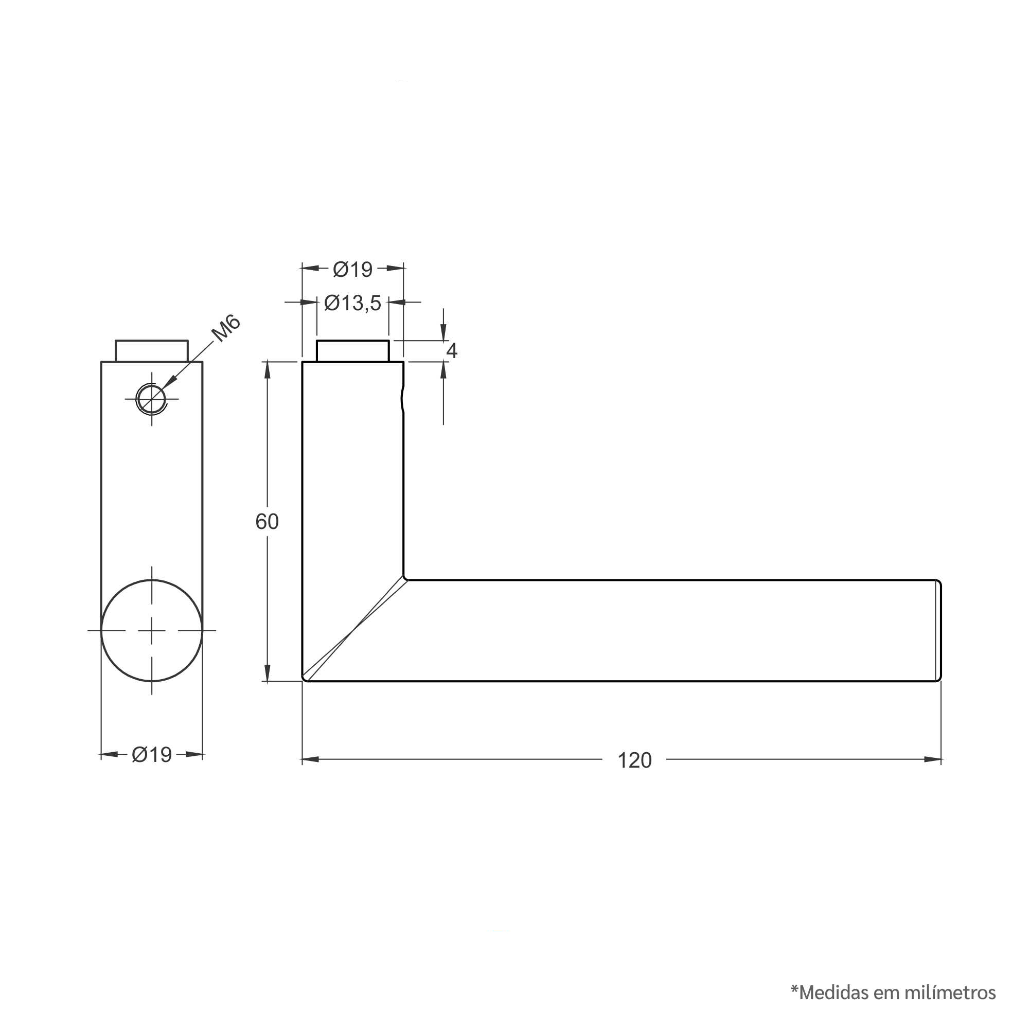 Desenho técnico - Maçaneta IX410