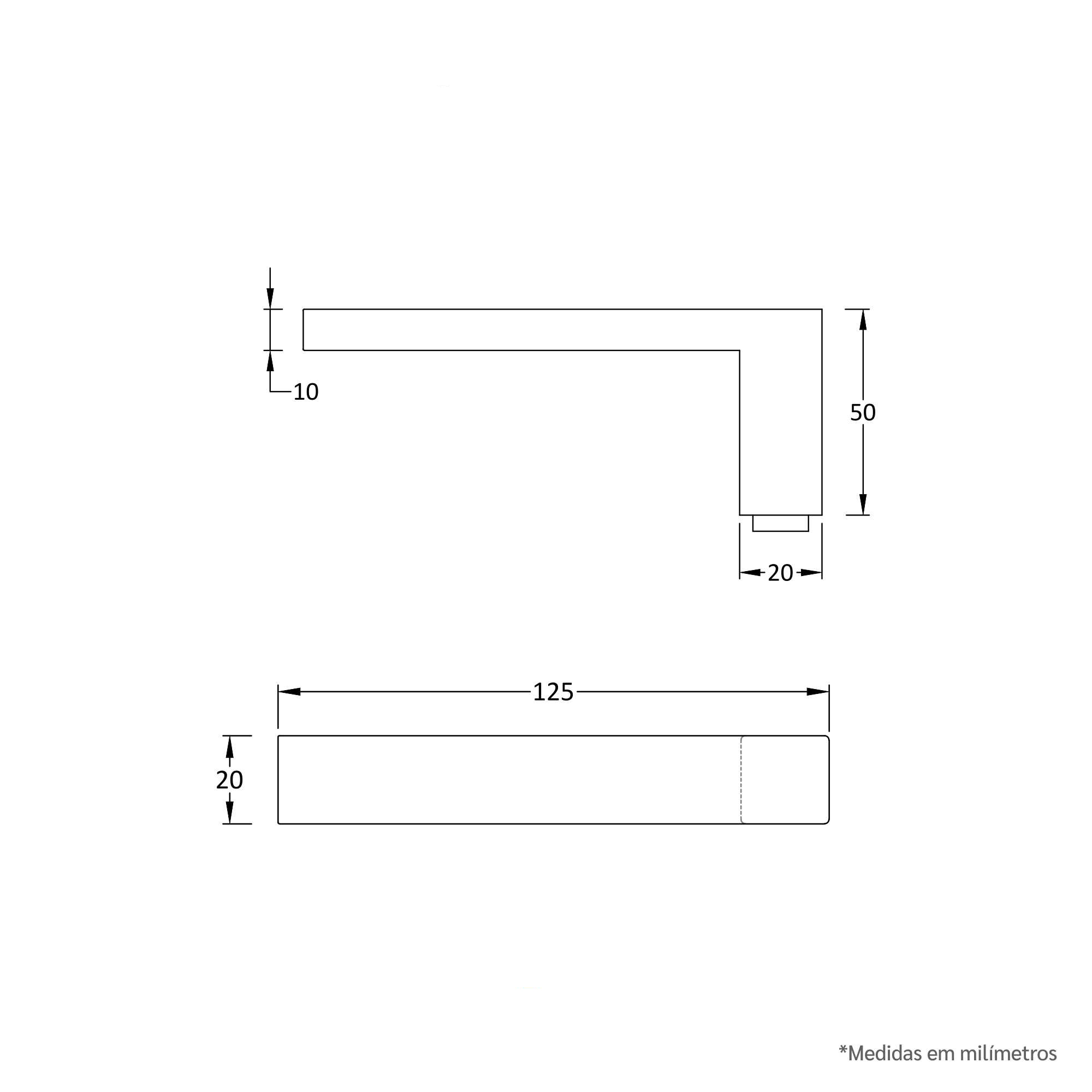 Desenho técnico - Maçaneta IX60