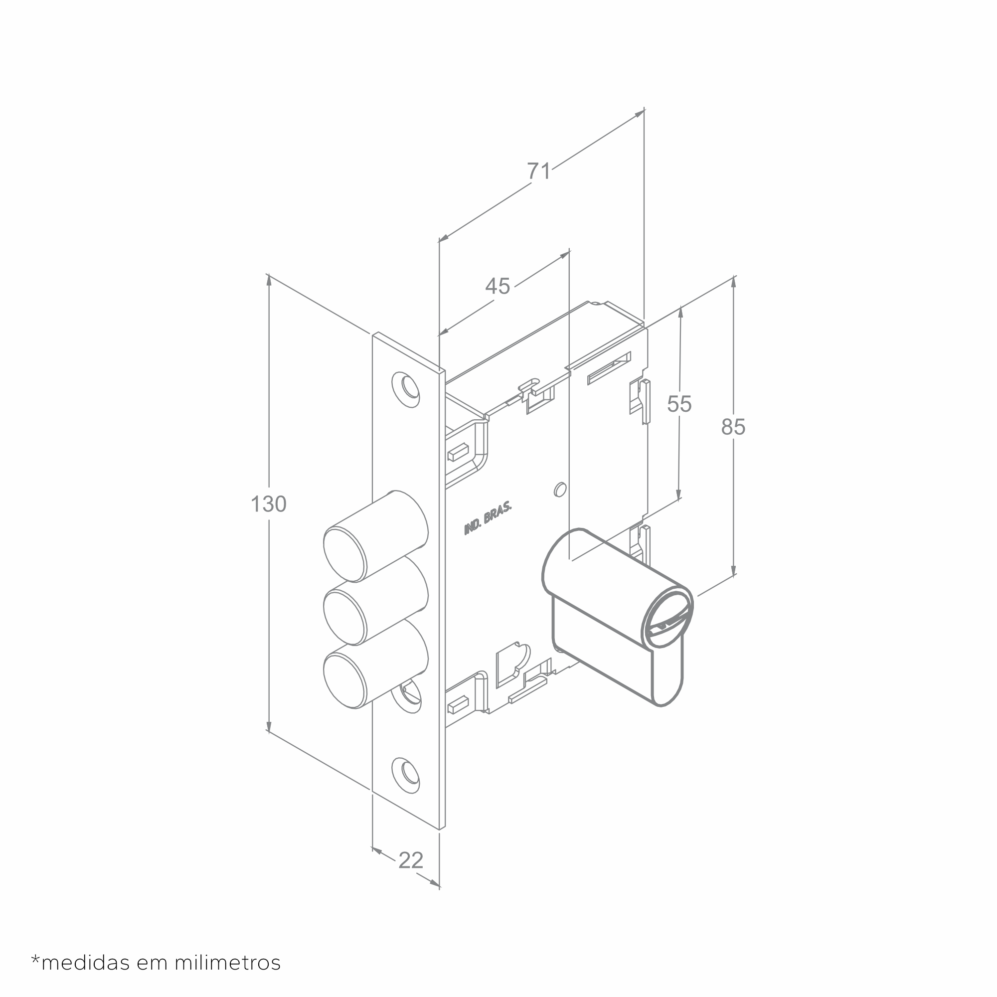 Desenho Técnico Fortinox Auxiliar 3 Pinos Ultra