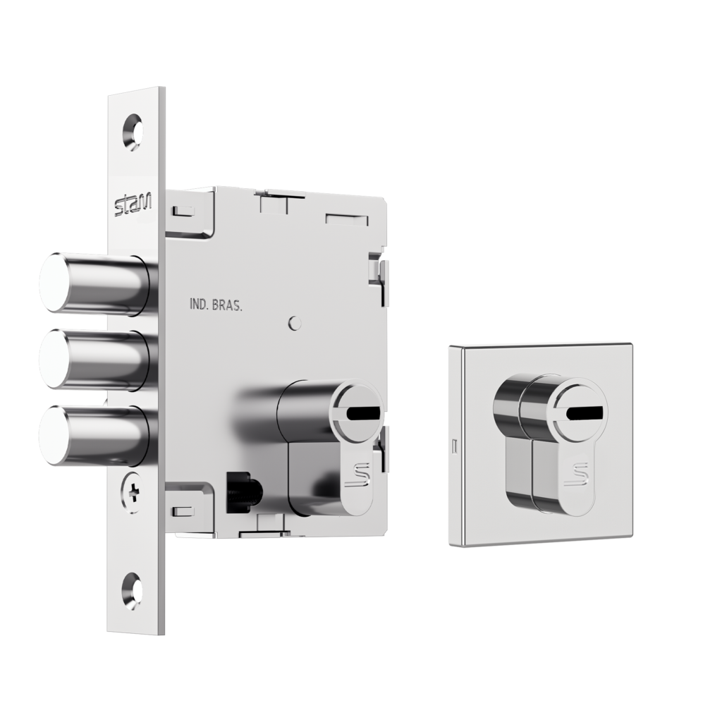 Fechadura Fortinox Auxiliar 5000 3 Pinos Ultra Multiponto